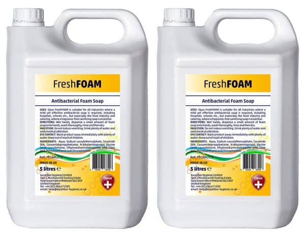 Opus FreshFOAM Antibacterial Foam Soap - 2 x 5 litre pack FFOAM2X5L
