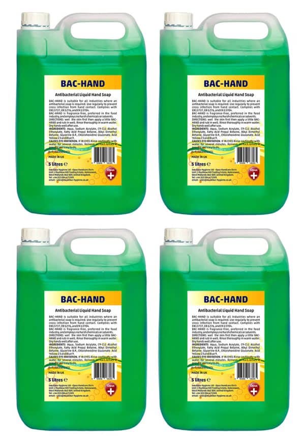 Opus BAC-HAND Antibacterial Liquid Soap - 4 x 5 litres BHAND4X5L