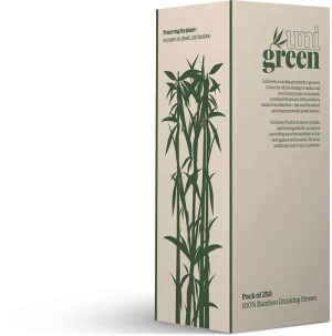 UniGreen Bamboo Paper Straws - FULL CARTON (40 Packs)