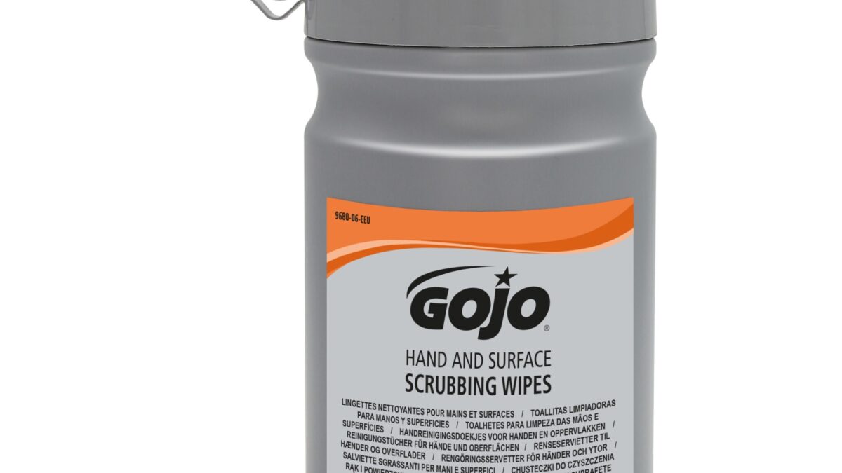 GOJO Heavy Duty Hand & Surface Scrubbing Wipes - 6 Canisters x 80 Wipes  9680-06