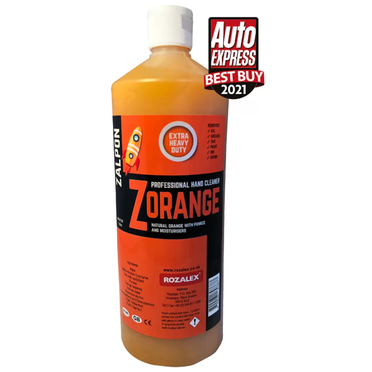Zalpon ZORANGE Extra Heavy Duty Hand Cleaner - 15 x 1 litre flip